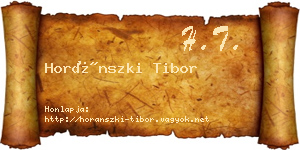 Horánszki Tibor névjegykártya